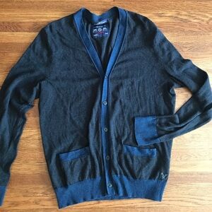 American Eagle M cardigan sweater mens academia preppy thin Grandpa